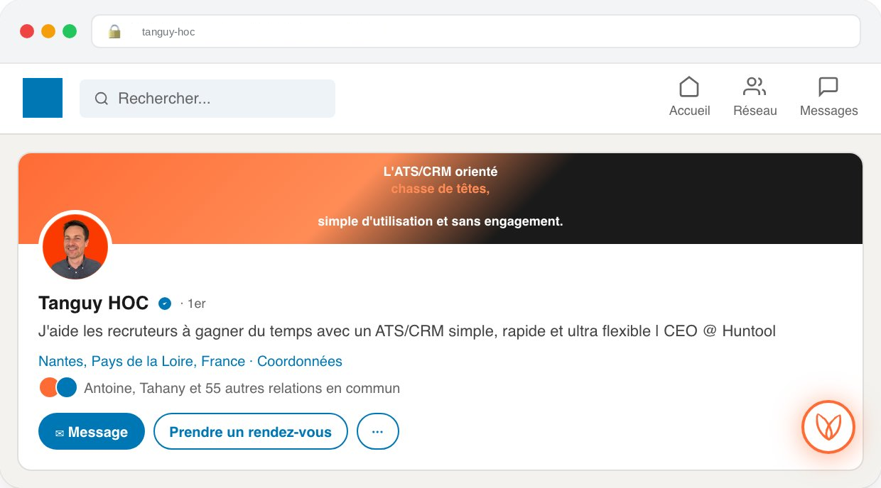 Extension Chrome Huntool — import profil en 1 clic